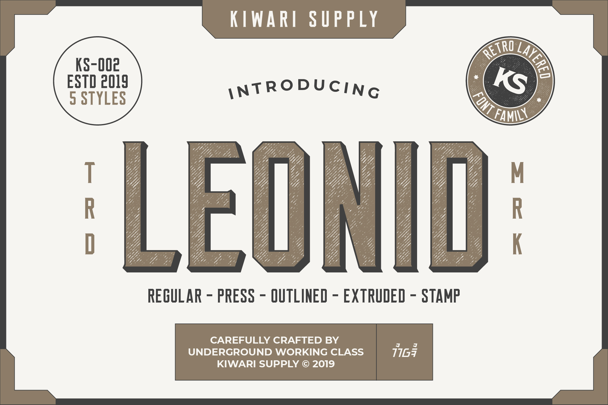 Przykład czcionki Leonid Stamp